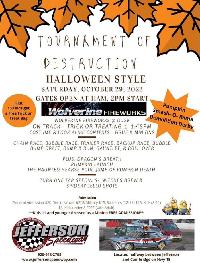 Halloween Tournament of Destruction Jefferson Speedway