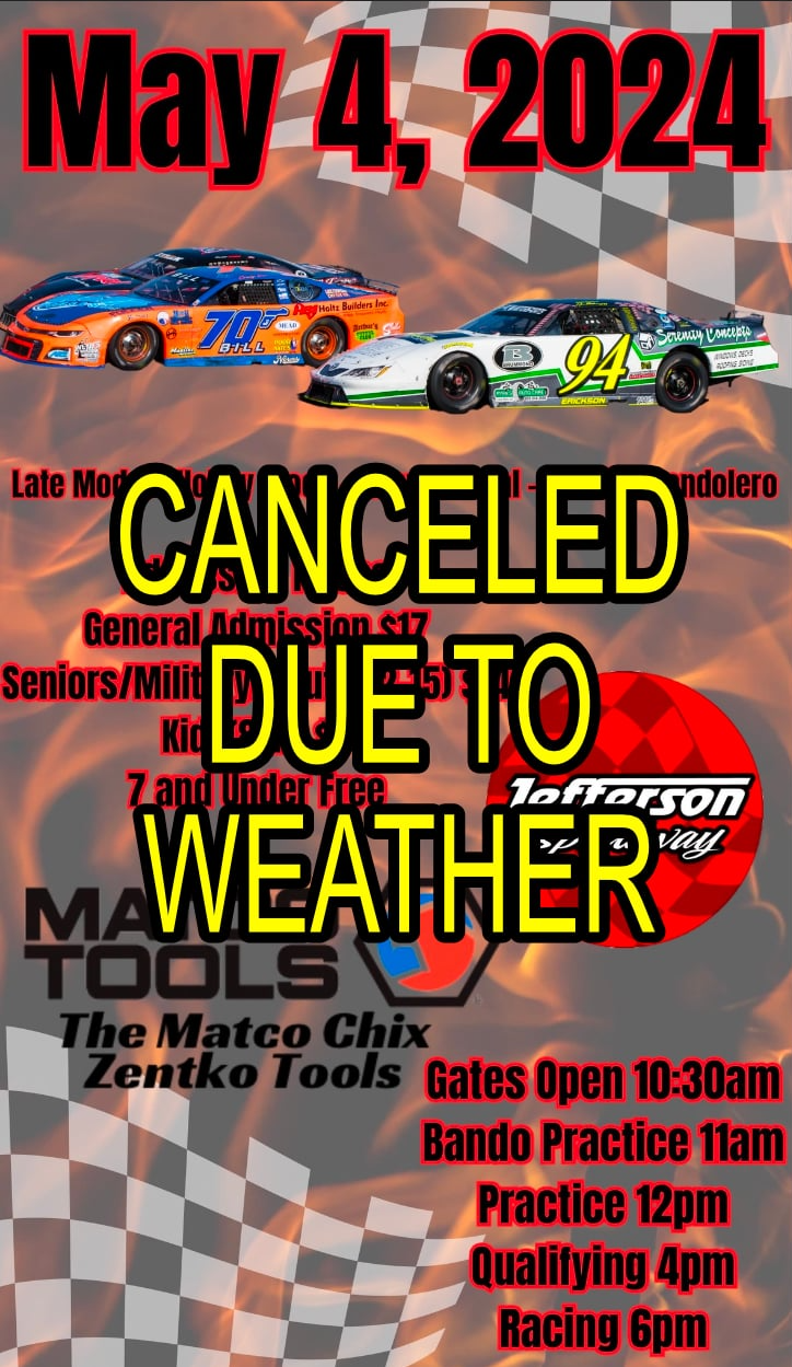 Canceled – Jefferson Speedway Season Opener May The 4th