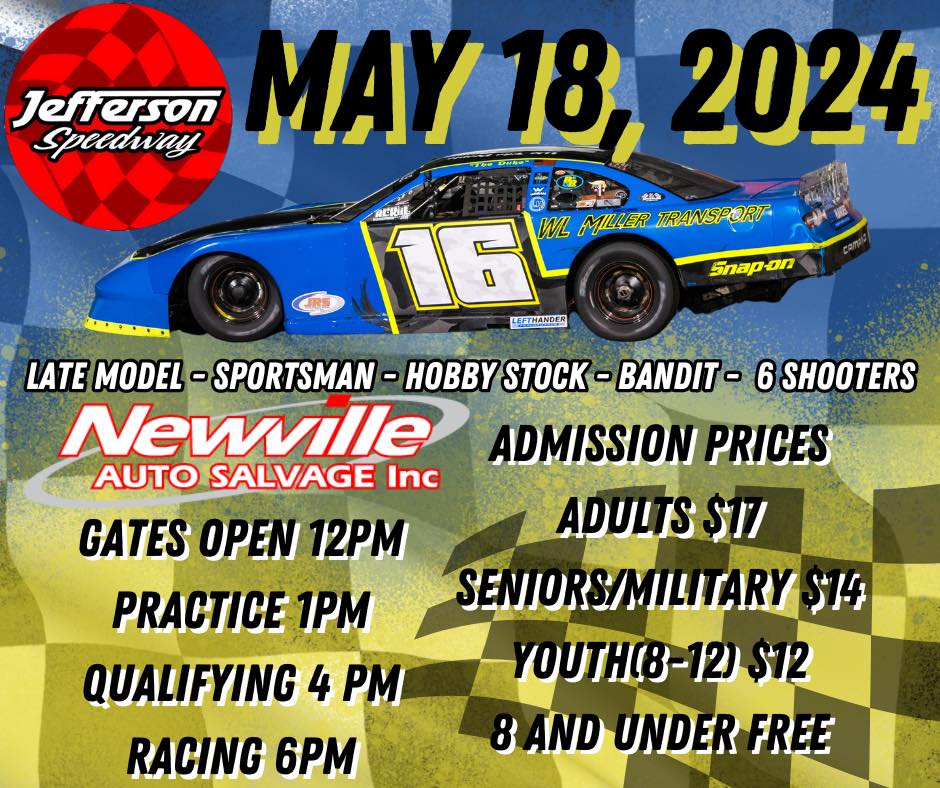 Jefferson Speedway Race Event May 18th