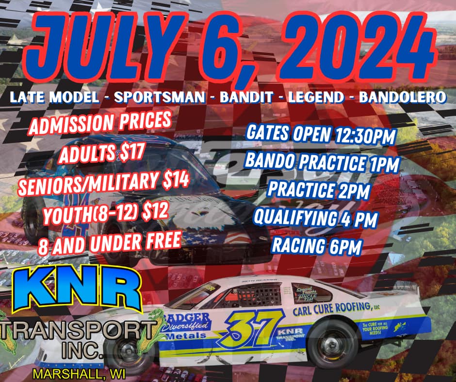 Jefferson Speedway Race Event – Presented by KNR Transport Inc July 6, 2024